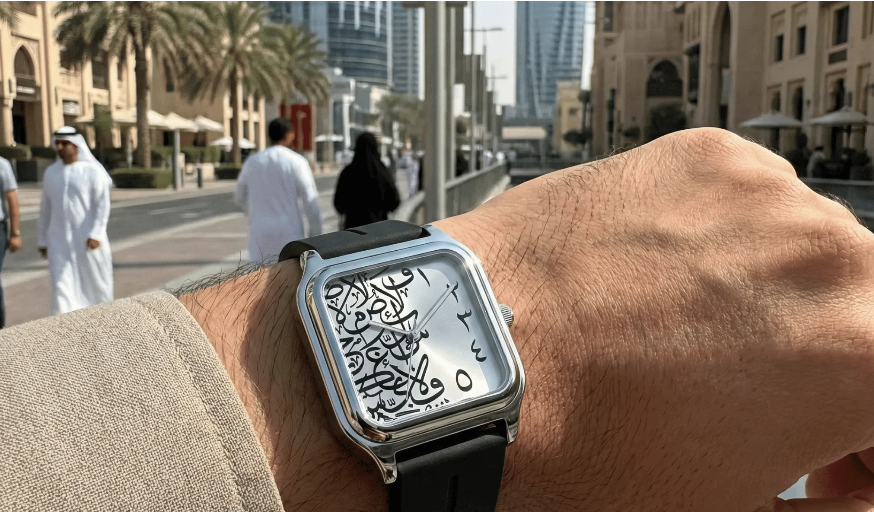 ساعة الخط العربي الاصيلة